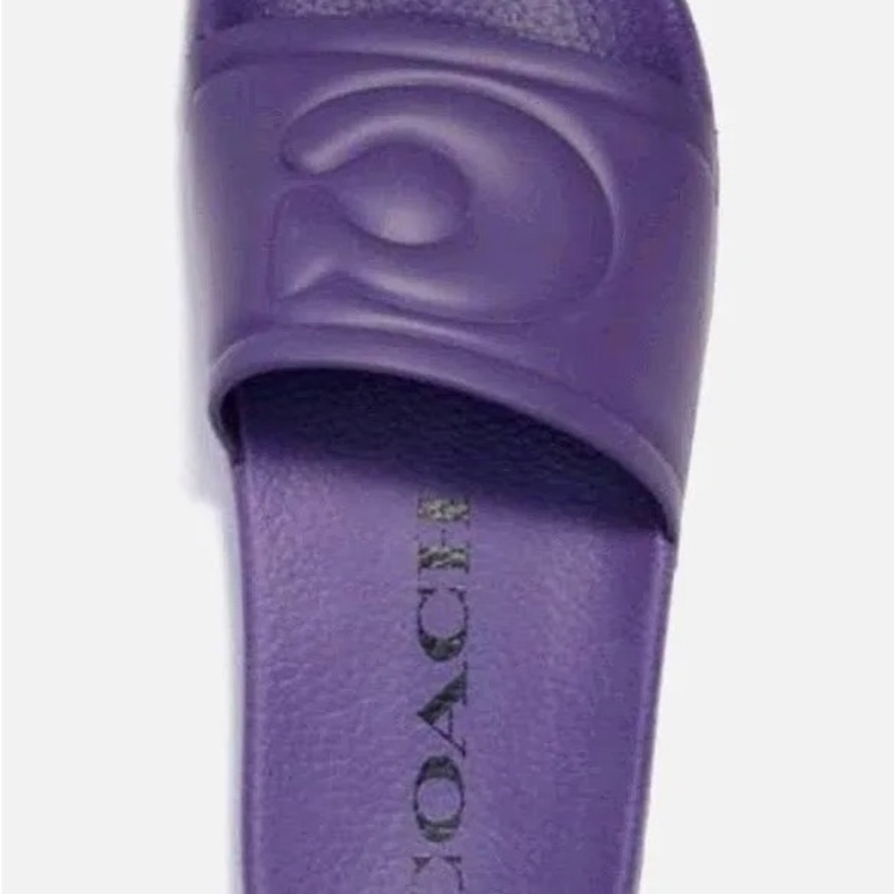 Coach Women's Ulla Vibrant Purple Rubber Pool Slide Sandals